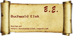 Buchwald Elek névjegykártya